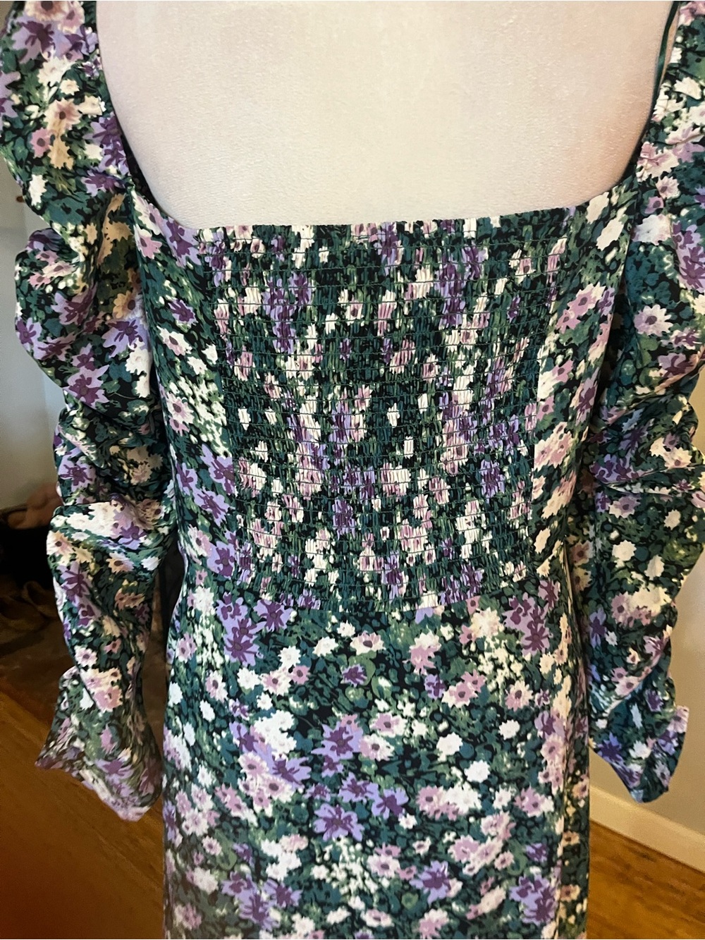 Astr the Label $138 NWOT PTP 23 Jamila Floral Keyhole Long Sleeve Dress - Picture 3 of 8